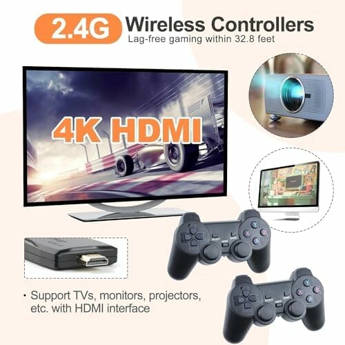 Wireless controllers with 4K HDMI support for TVs and monitors