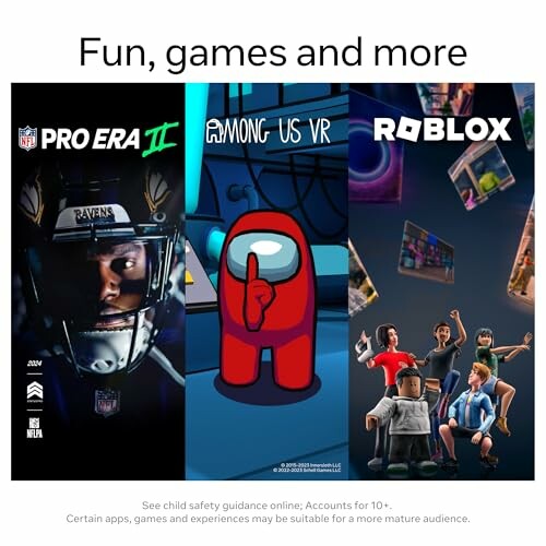 Poster featuring Pro Era II, Among Us VR, and Roblox.