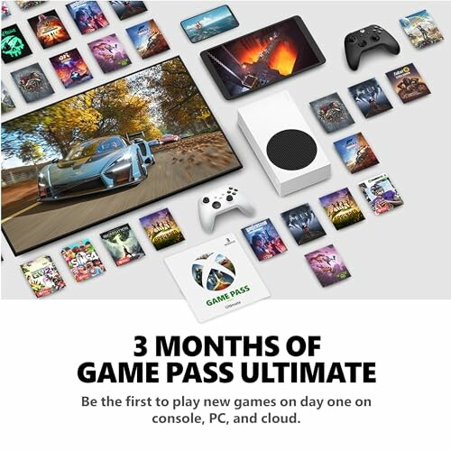 3 months of Game Pass Ultimate promotion with various game covers and devices.