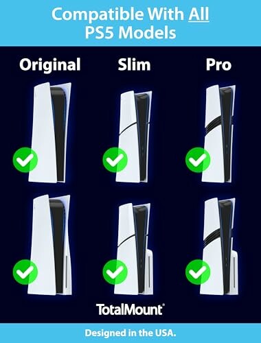 TotalMount compatible with all PS5 models: Original, Slim, Pro.