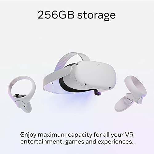 VR headset with 256GB storage and two controllers