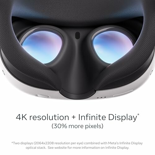 Close-up of VR headset lenses with 4K resolution and Infinite Display