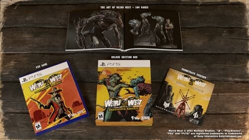 Weird West Deluxe Edition contents including PS5 game, art book, and soundtrack.